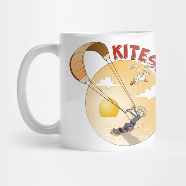 Kite surfing vector illustration. by Stefs-Red-Shop